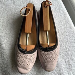 Bottega Veneta Pink and Black Quilted Flats